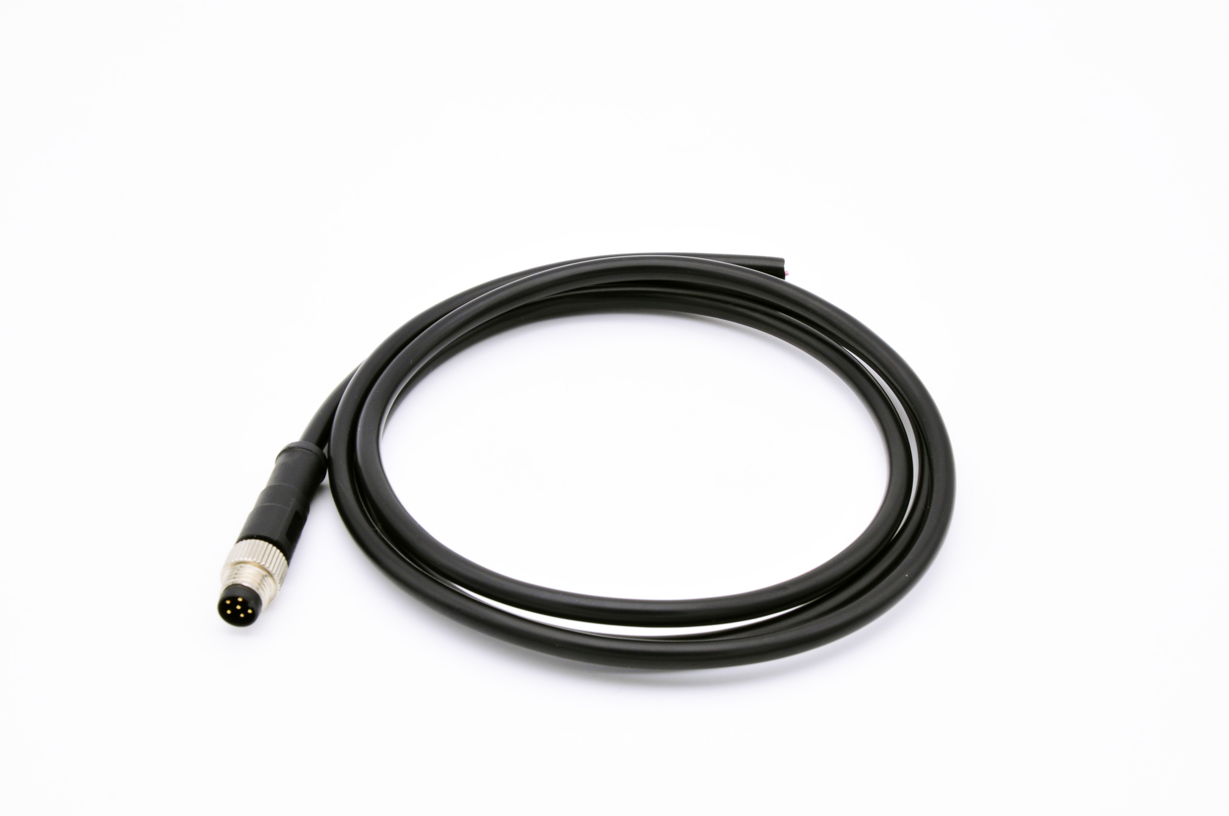 6 Pin M8 Molded Cable, Straight Waterproof Male Plug Connector