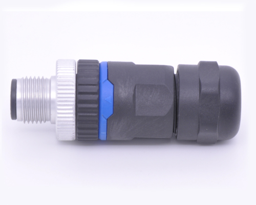 M12 Field Wireable Connector,8 Pin Male Plastic Cover