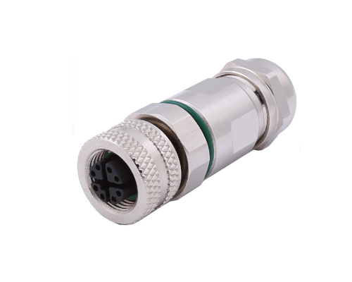 M12 X Coding Connector, Cat6A Ethernet Connector, Shielded Female 8 Pos