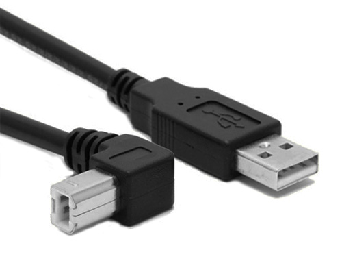 USB 2.0 打印机 连接线，直型 A公 对 B公 上弯