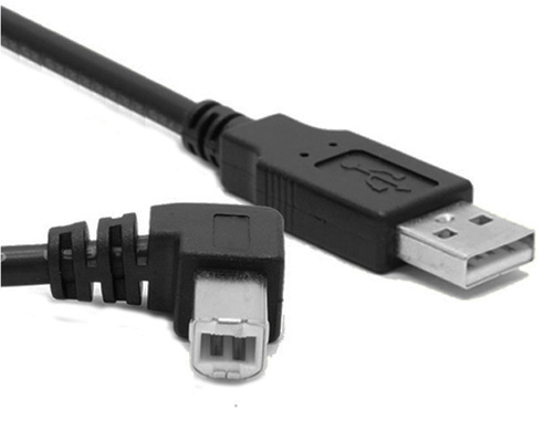 定制 USB A 公 对 B 公 右弯 90度 直角 打印机 数据线