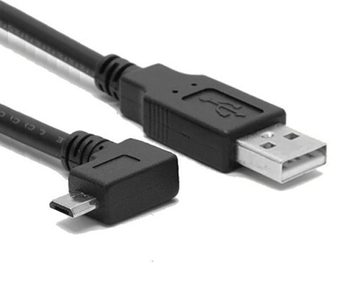 USB Data and Charging Cable,Toward-Left Micro B Right Angle Cable