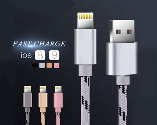 USB to Lightning Cable, iPhone Fast Charging Cable, Silver Gray