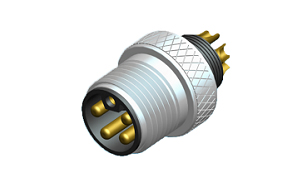 M12 5pin (core) l type male high current connector
